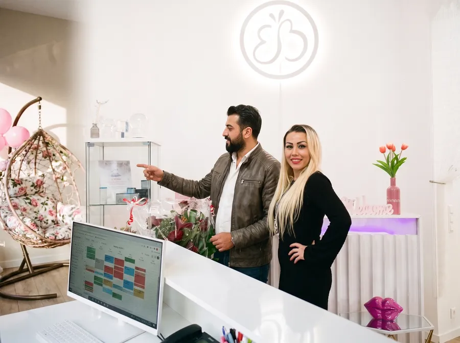 Fatih und Ebru Celik im EBS Beauty Studio in Berlin